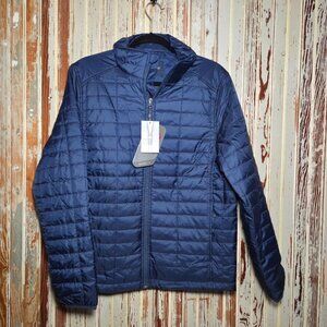 NWT Lands End Navy Quilted Insulated Puffer Jacket Men's Small Polyester